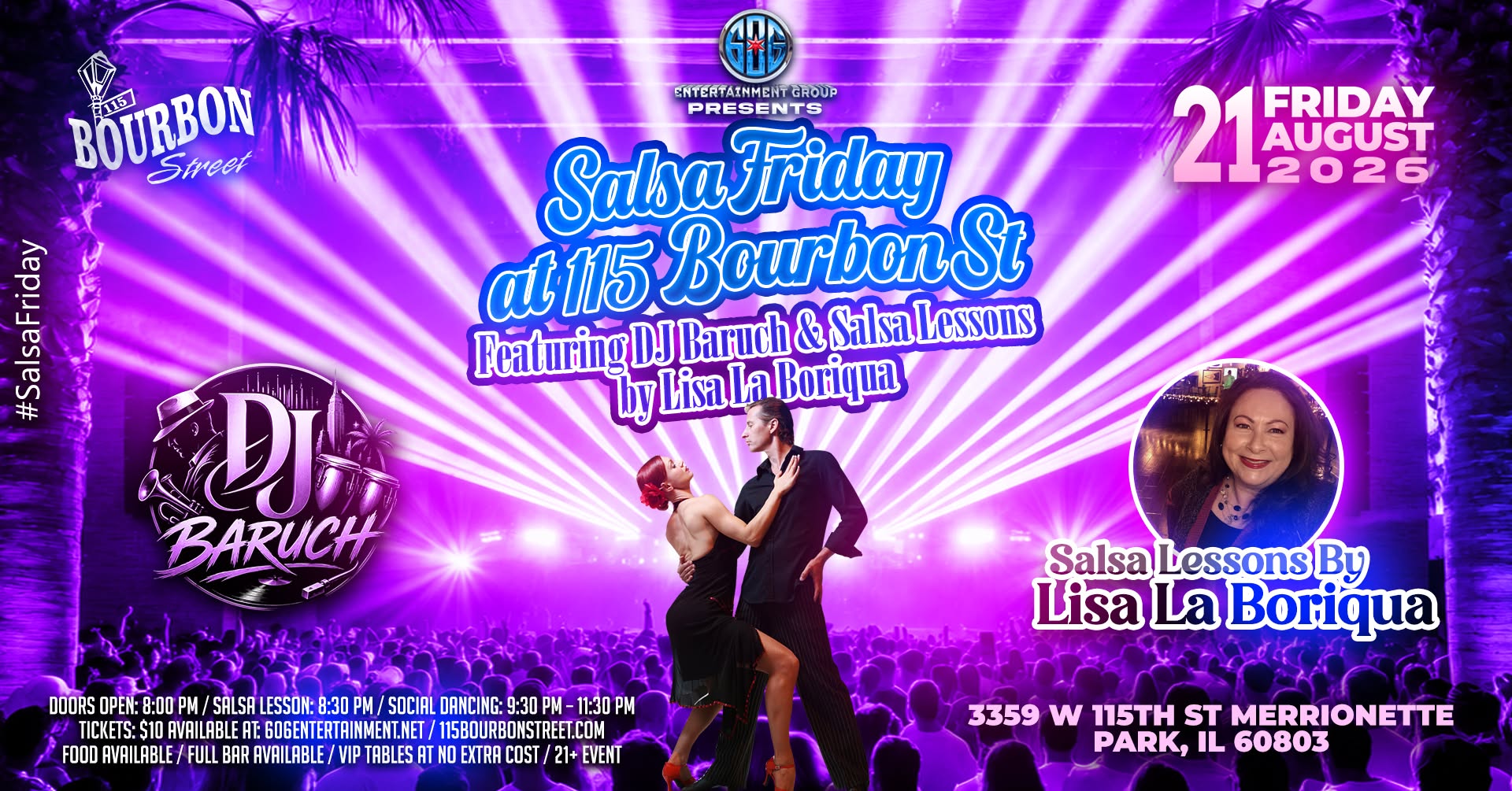 SALSA FRIDAY: Salsa Lessons & Social Dancing at 115 Bourbon Street