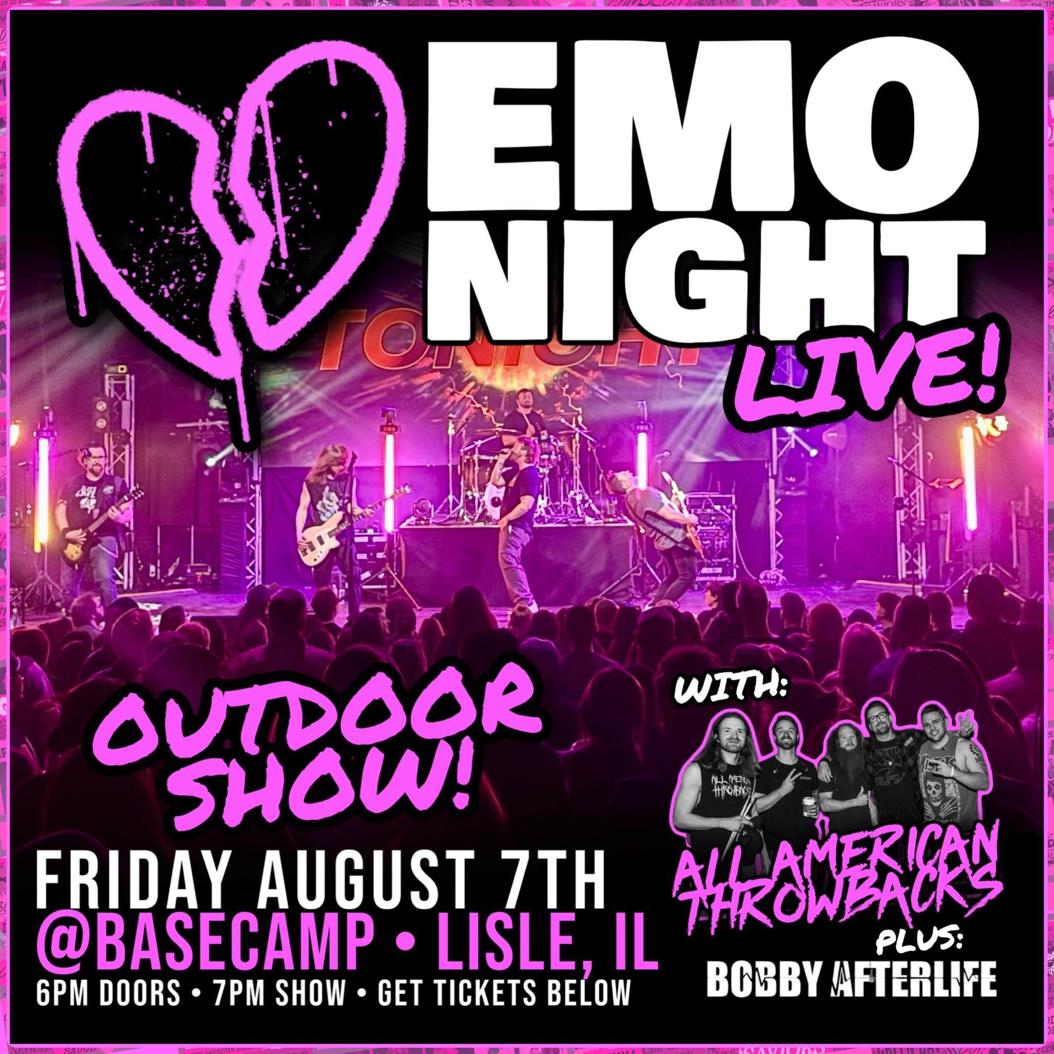𝐄𝐌𝐎 𝐍𝐈𝐆𝐇𝐓 LIVE w All American Throwbacks - OUTDOOR SHOW!