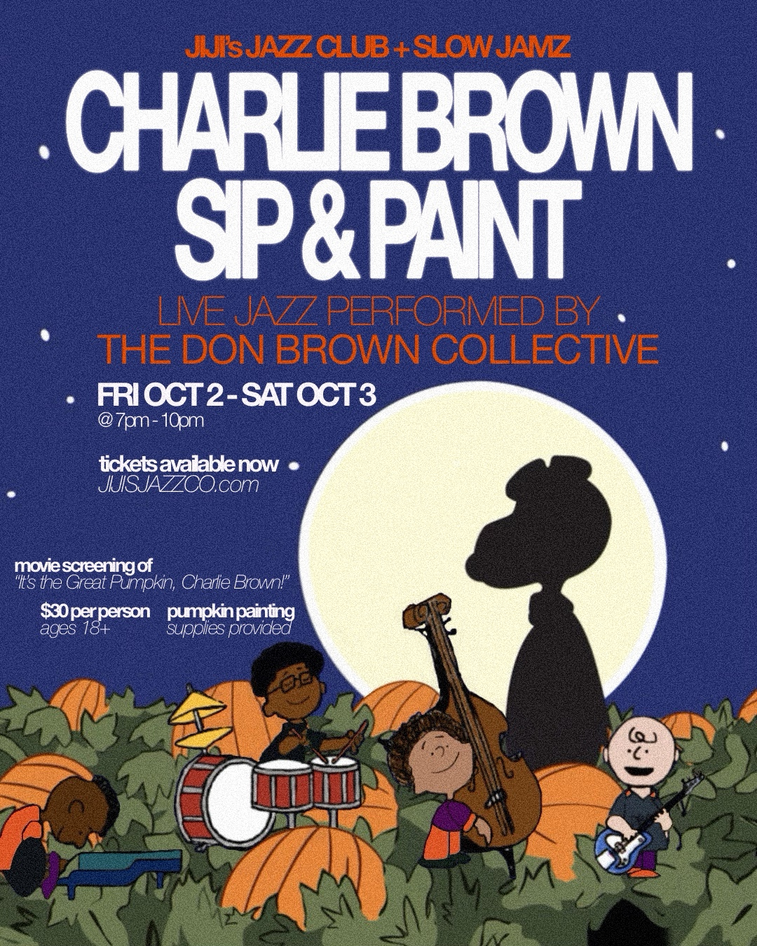 CHARLIE BROWN SIP & PAINT: Friday Oct 2