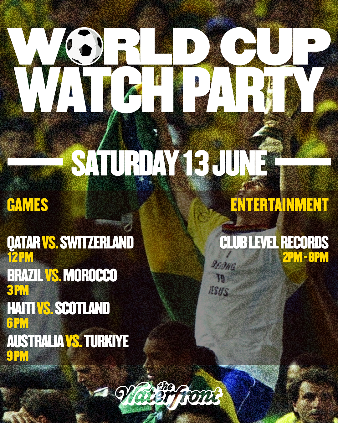 World Cup Watch Party | QAT vs CHE · BRA vs MAR · HTI vs SCO · AUS vs TUR