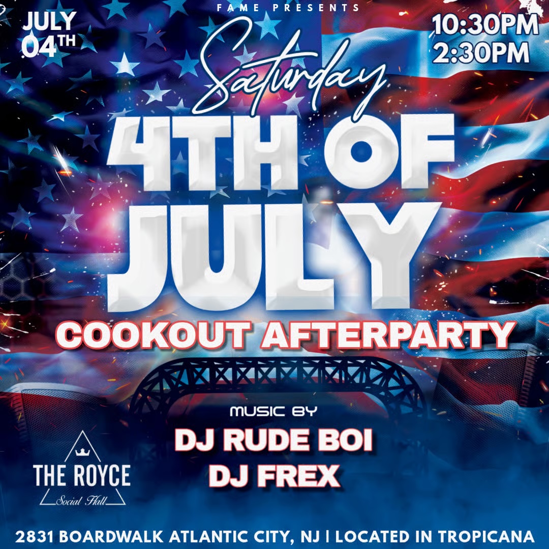 AC Fireworks & Cookout After Party | Atlantic City Nightlife