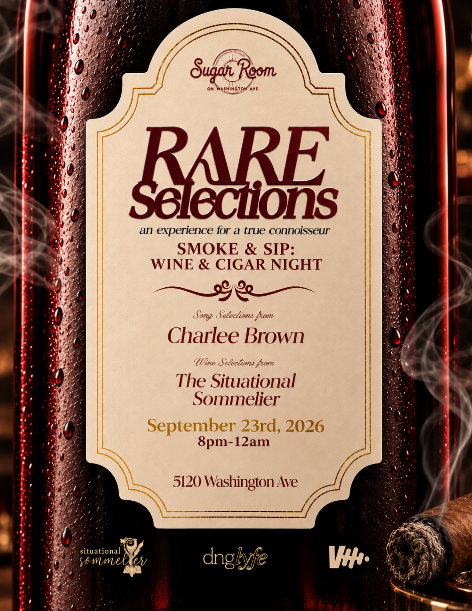 Rare Selections | Smoke & Sip: Wine & Cigar Night