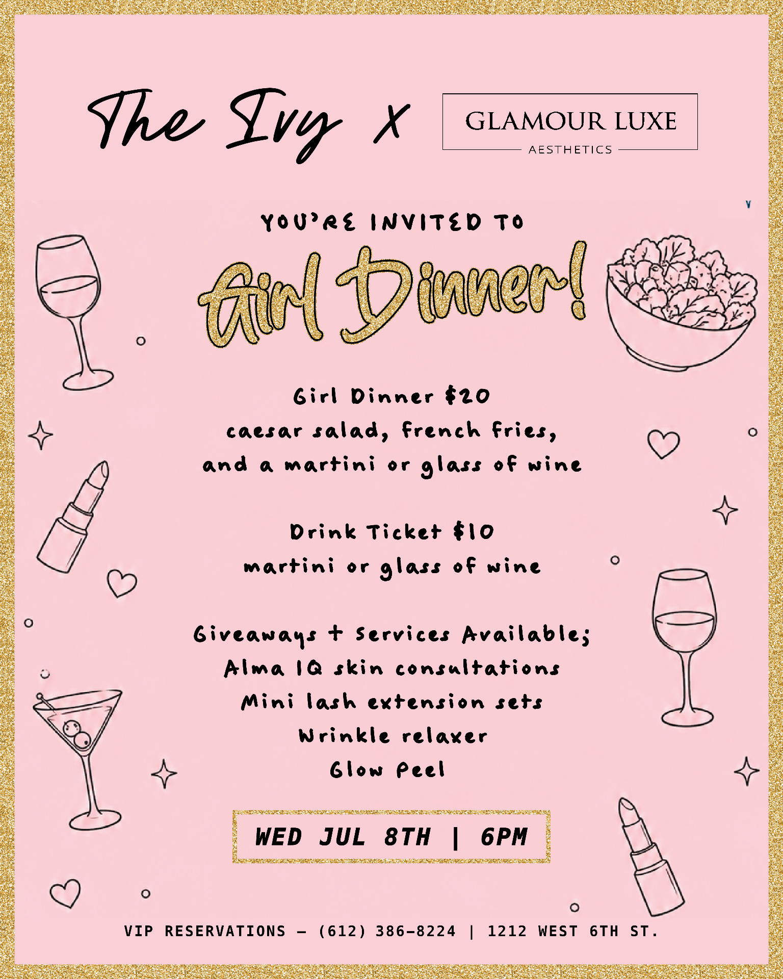 Girl Dinner with Glamour Luxe