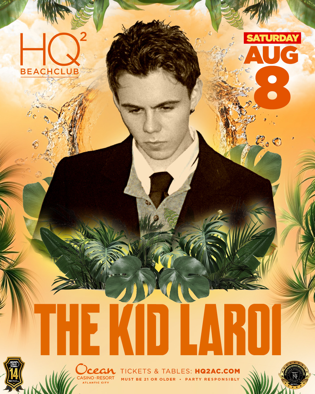 The Kid Laroi Live at HQ2 Beachclub | Atlantic City Pool Party – August 8