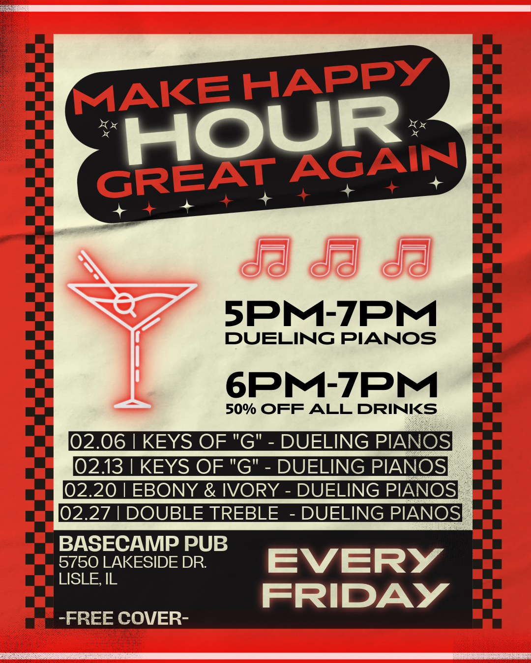 MAKE HAPPY HOUR GREAT AGAIN -  DOUBLE TREBLE