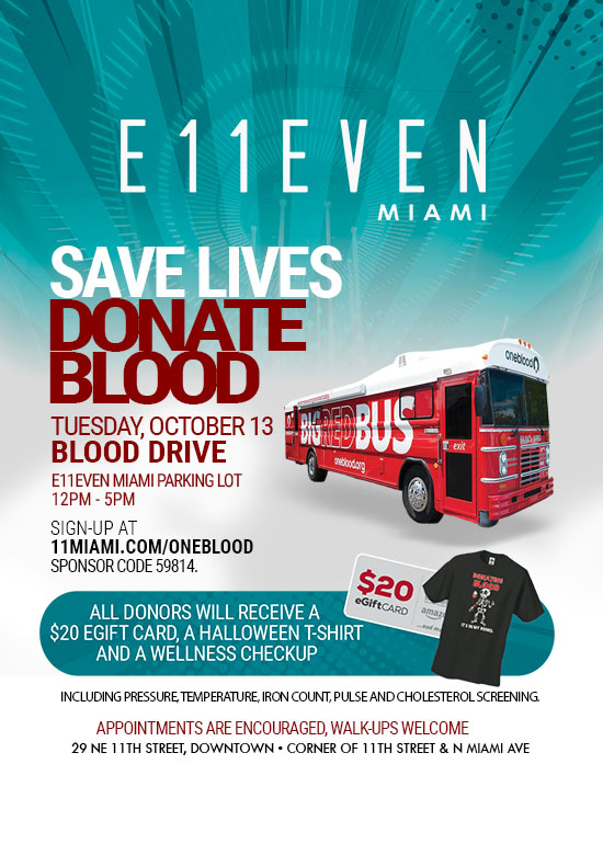 E11EVEN MIAMI BLOOD DRIVE