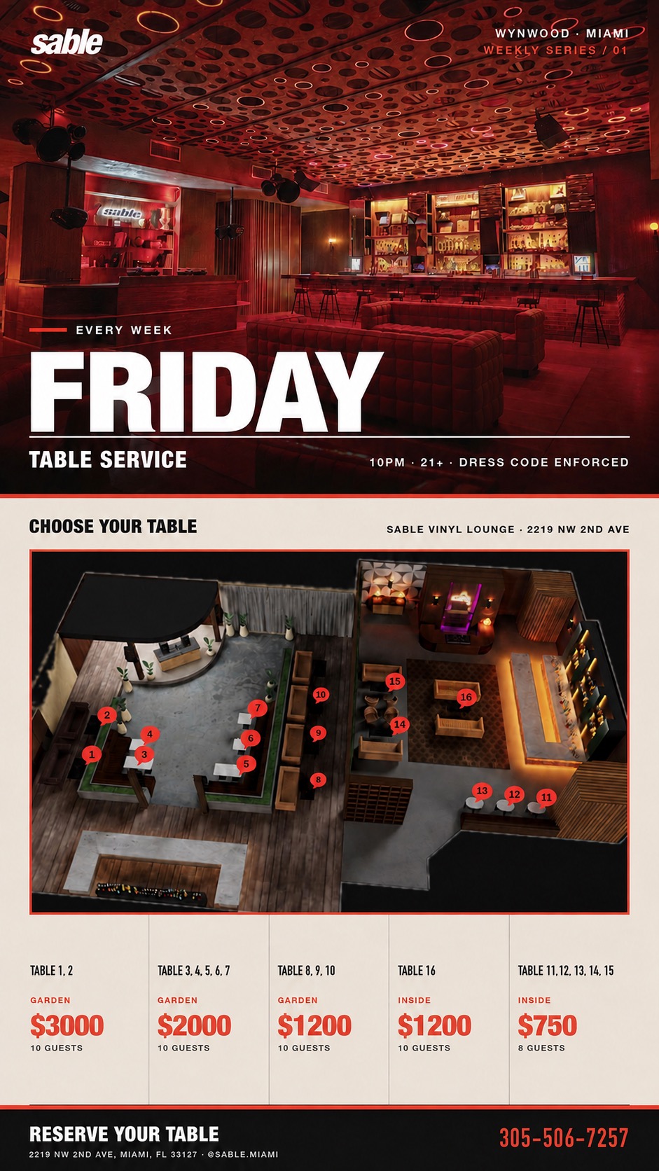 Friday Live Tables