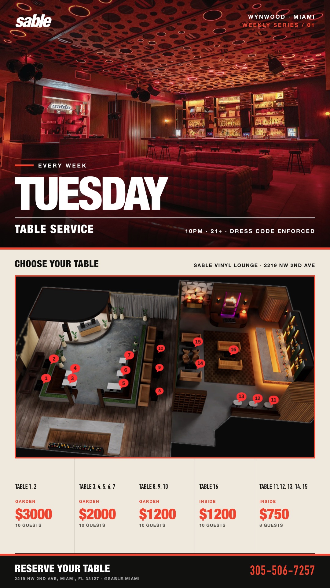 Tuesday Live Tables