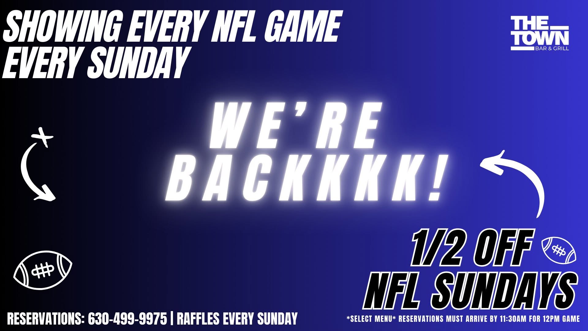 🏈 HALF OFF NFL Sundays – Presented by Afterlife & The Town