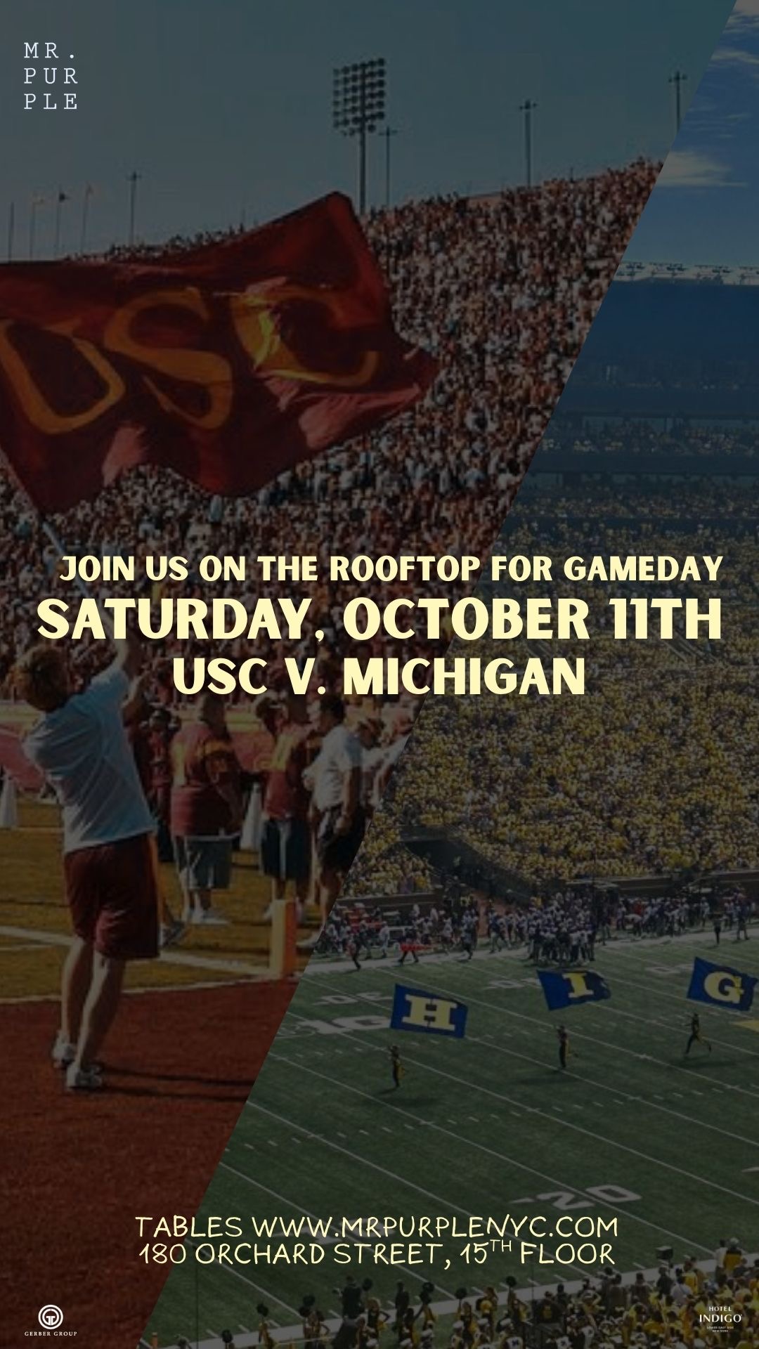 It's GAMEDAY: USC v. Michigan at Mr. Purple