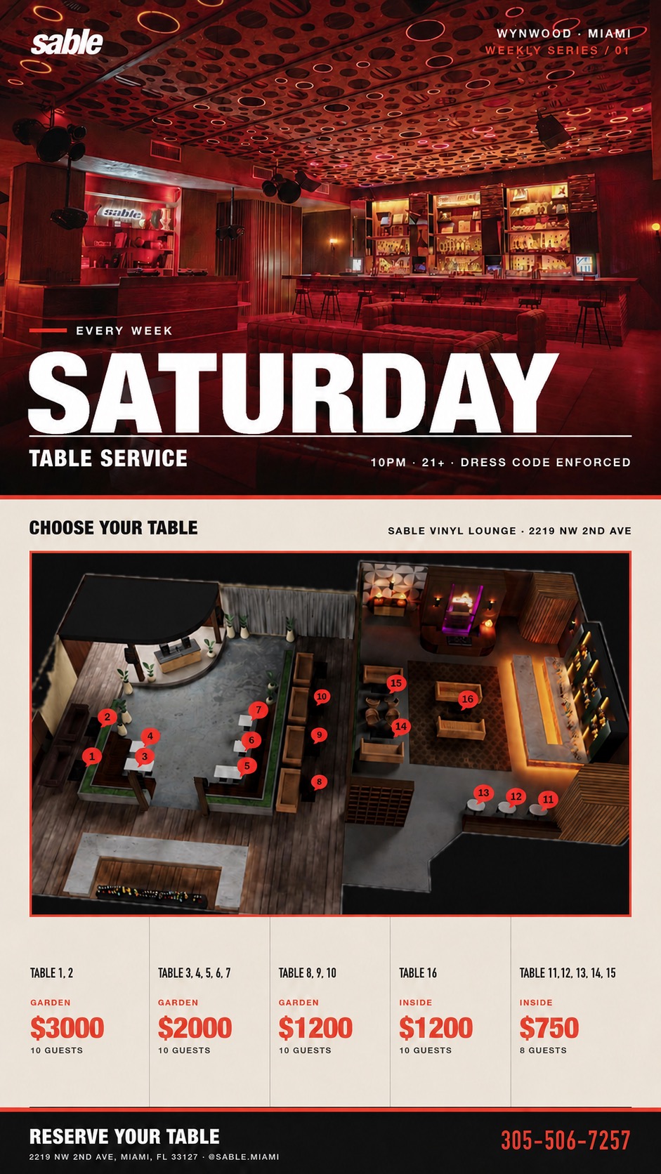 Saturday Live Tables