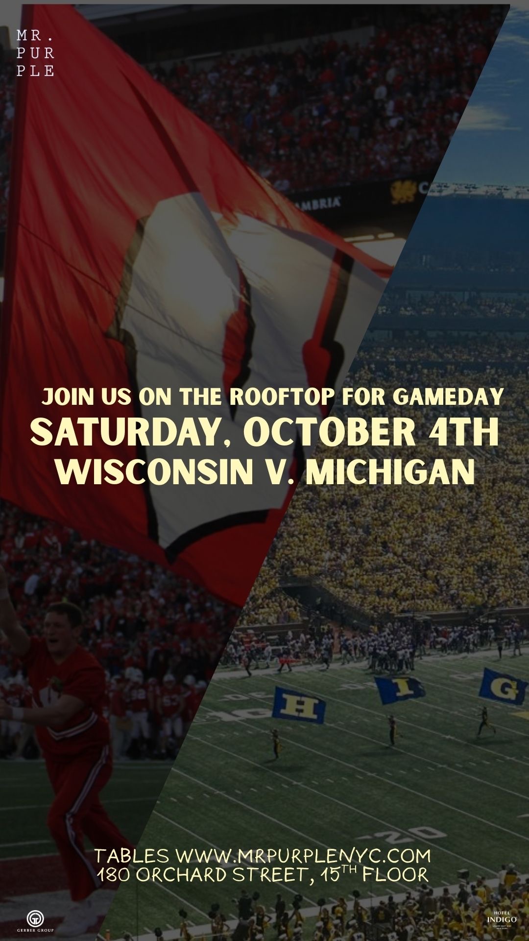 It's GAMEDAY: Wisconsin v. Michigan at Mr. Purple