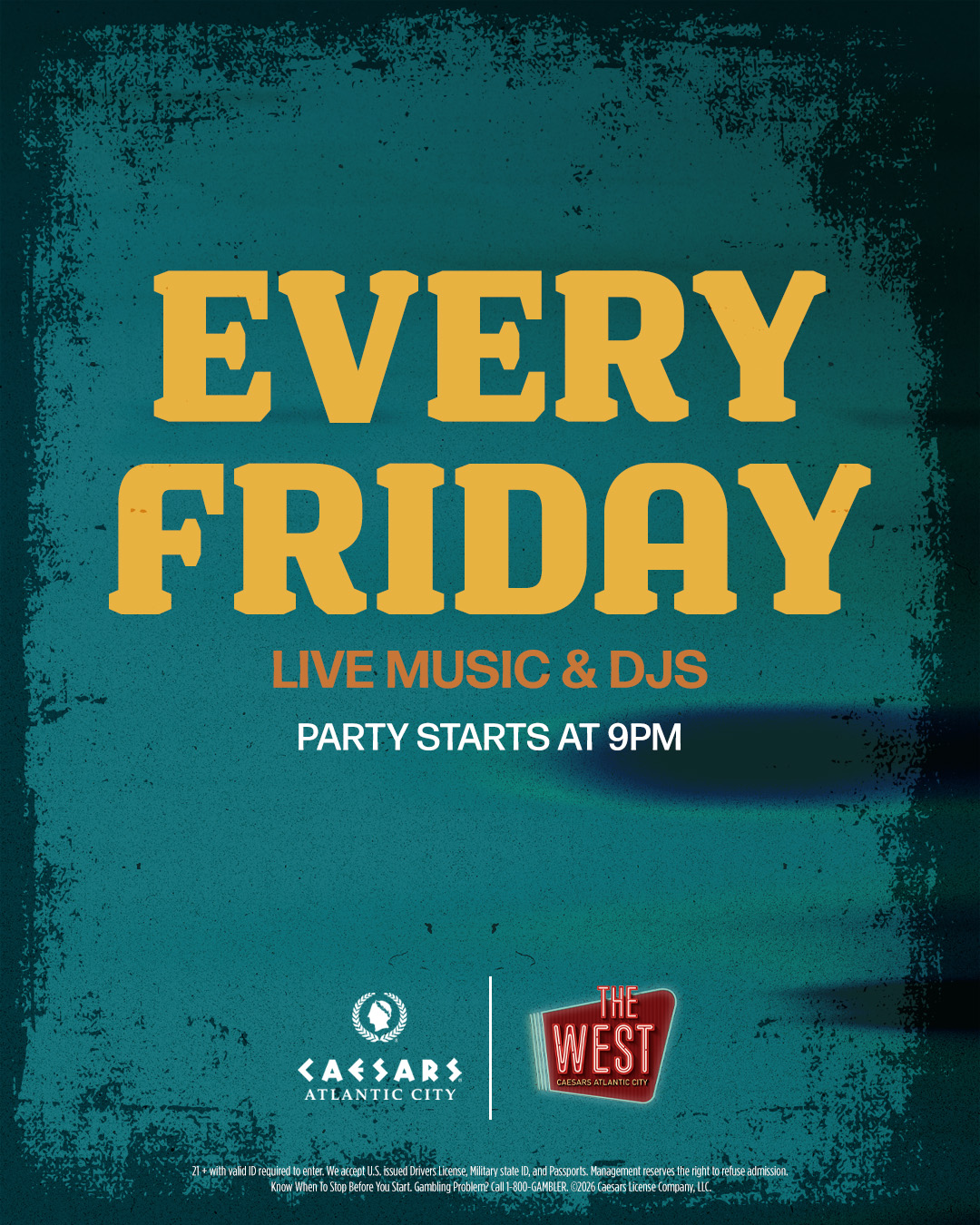 Live Music Fridays at The West | Caesars Atlantic City Nightlife