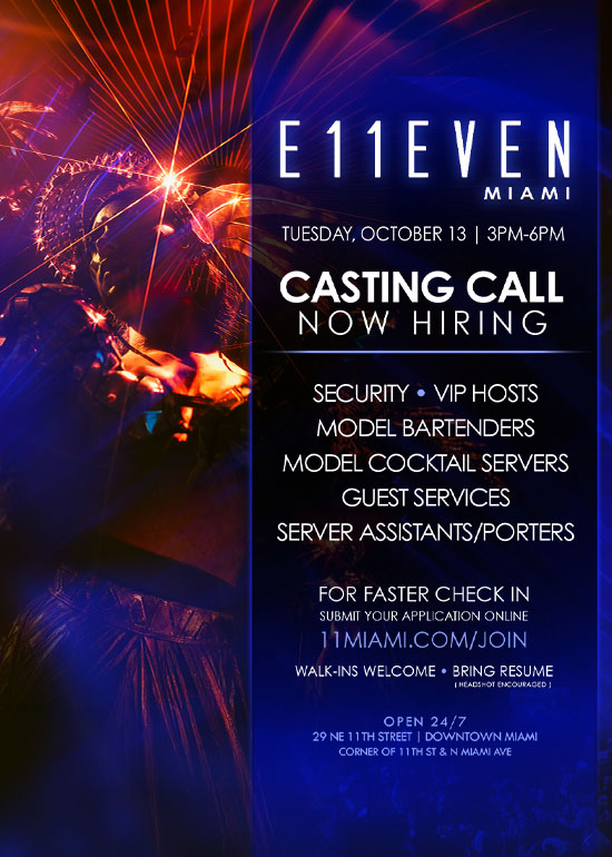E11EVEN MIAMI CASTING CALL