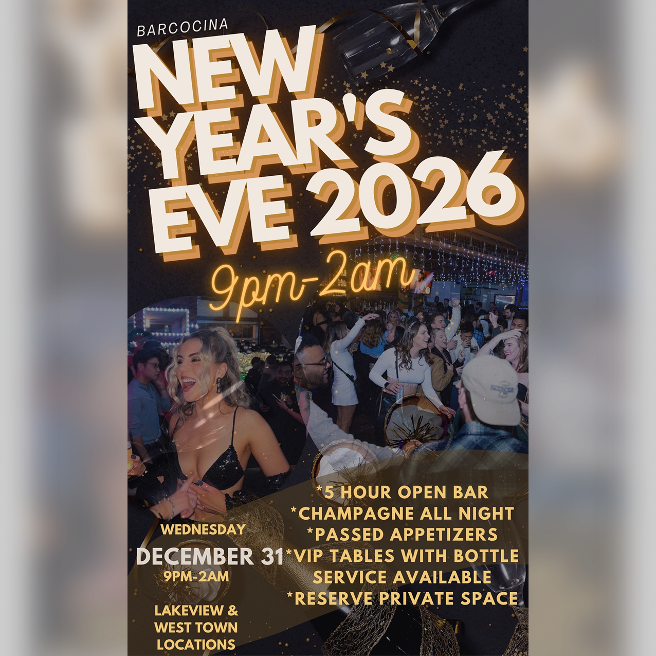 NYE 2026 AT BARCOCINA WEST TOWN