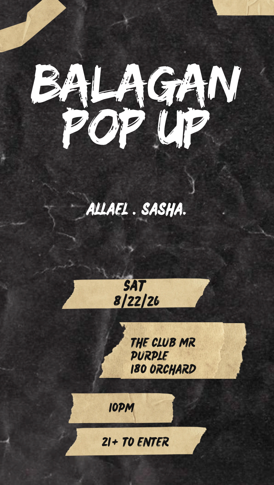 BALAGAN POP UP @ THE CLUB MR PURPLE