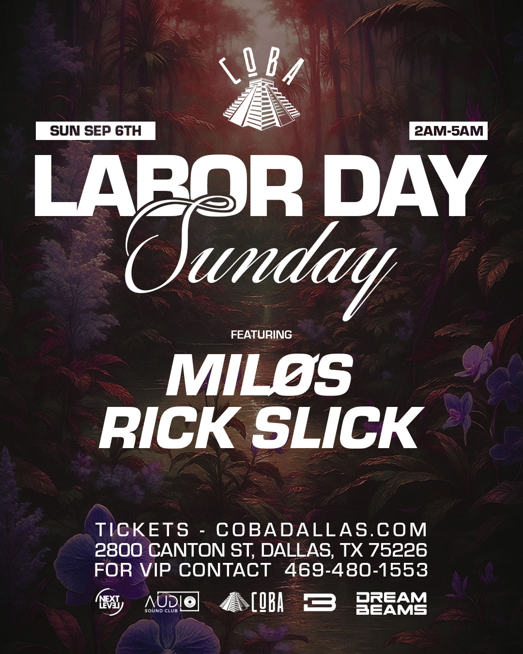 Sunday Pop Up at Coba 9.6 (Nocturnal Bloom)