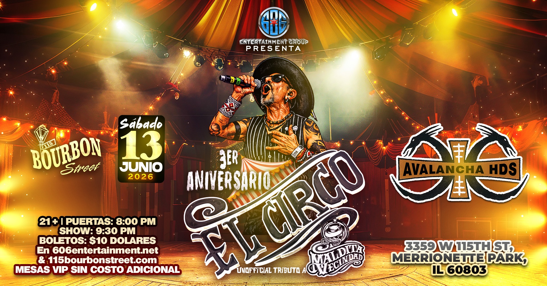 EL CIRCO – 3er Aniversario-Maldita Vecindad Tribute at 115 Bourbon St.