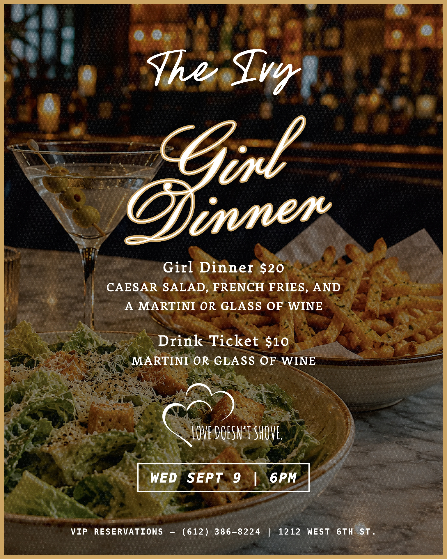 Girl Dinner with Love Doesn't Shove