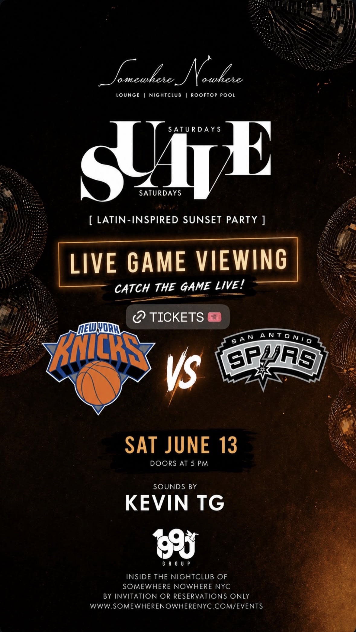 Suave Saturdays x Knicks vs Spurs: Game 5 (Watch Party)