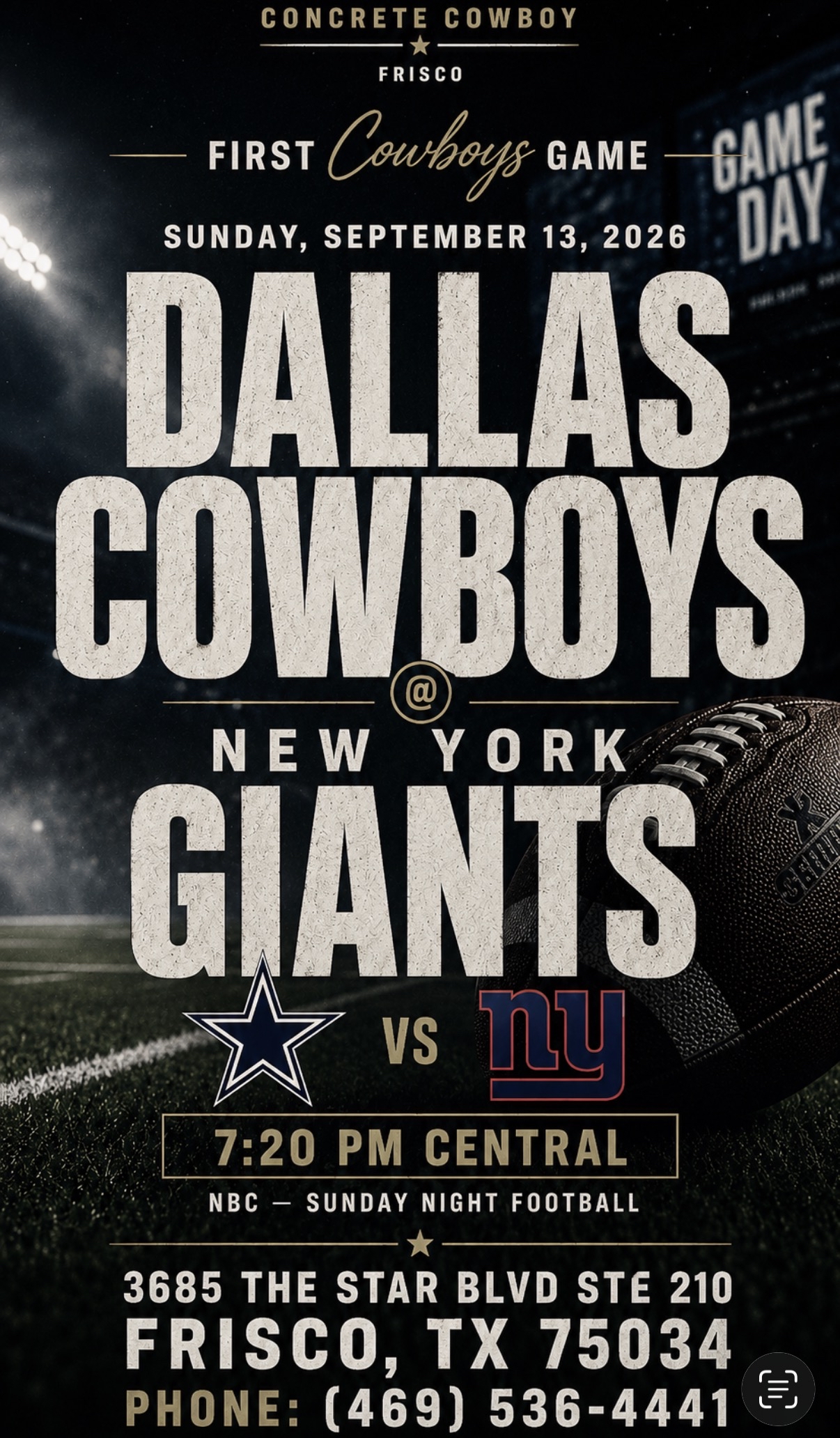 Dallas Cowboys Game 1