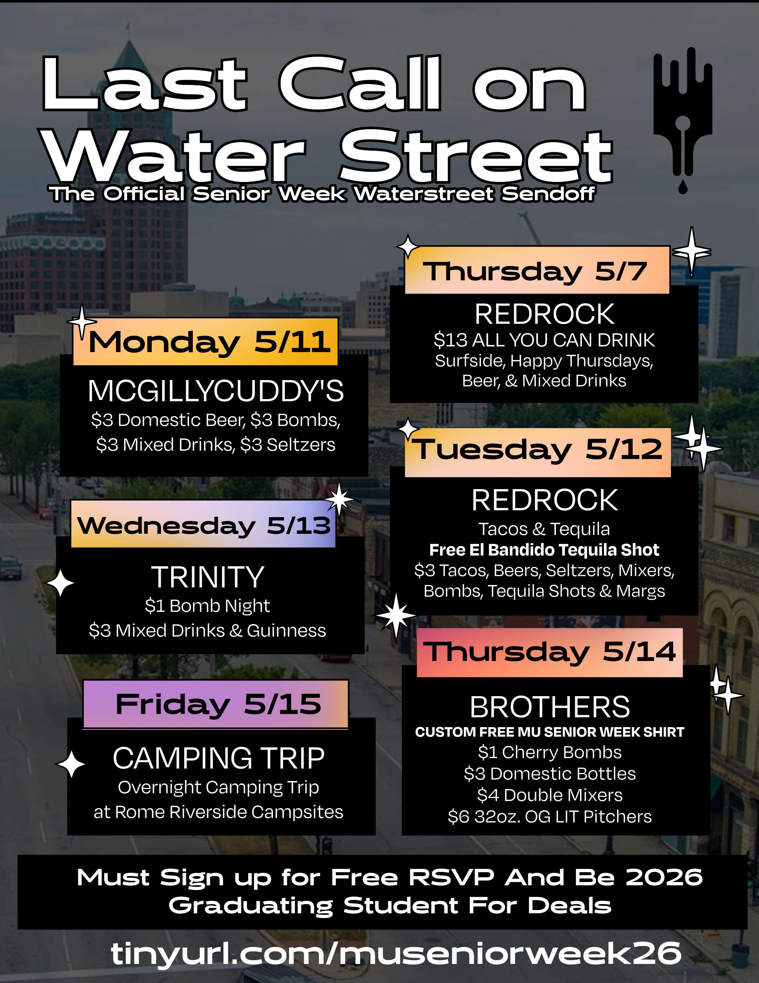 Last Call on Water Street – Senior Week 2026
