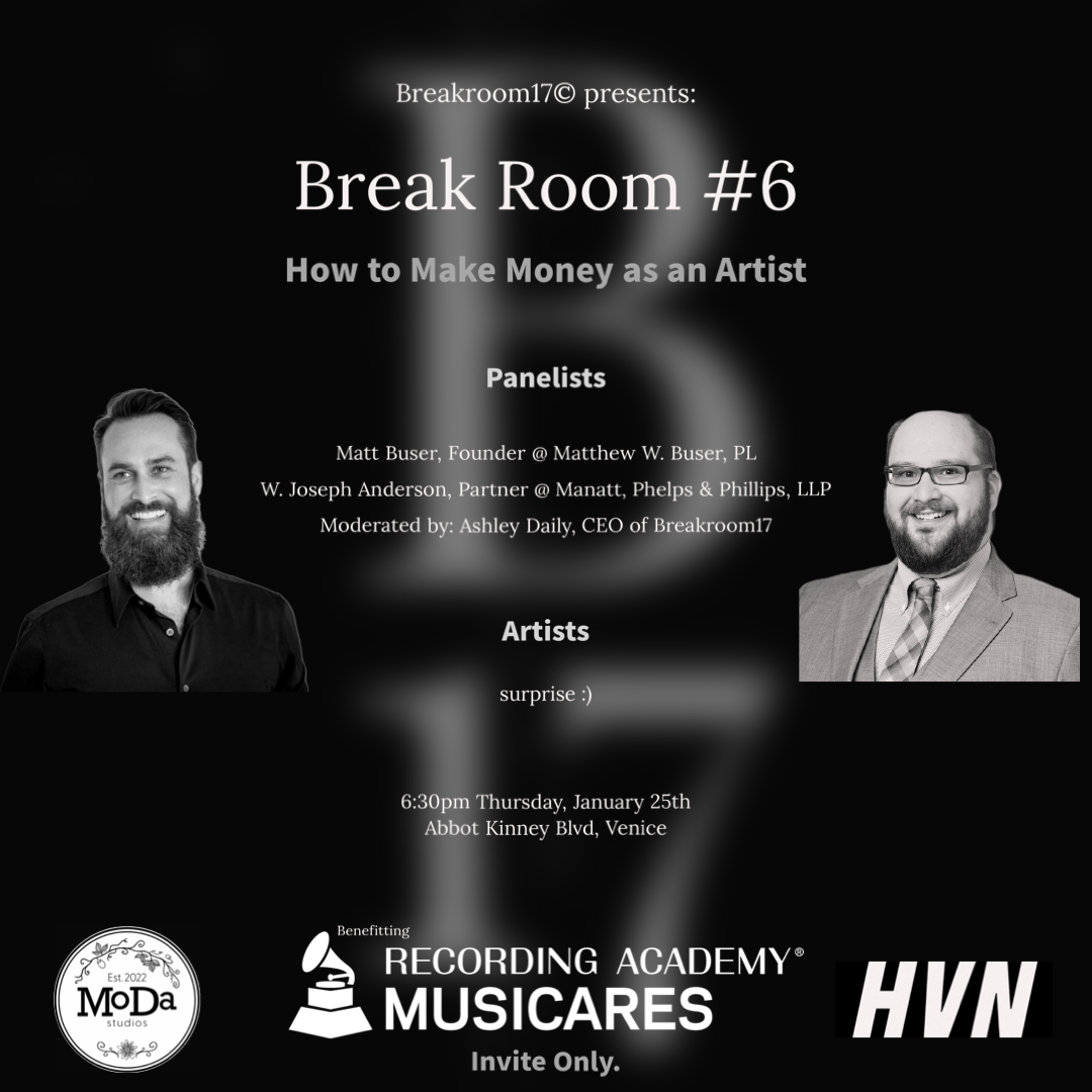 Break Room #6 @ MoDa Studios: How to Make Money as an Artist