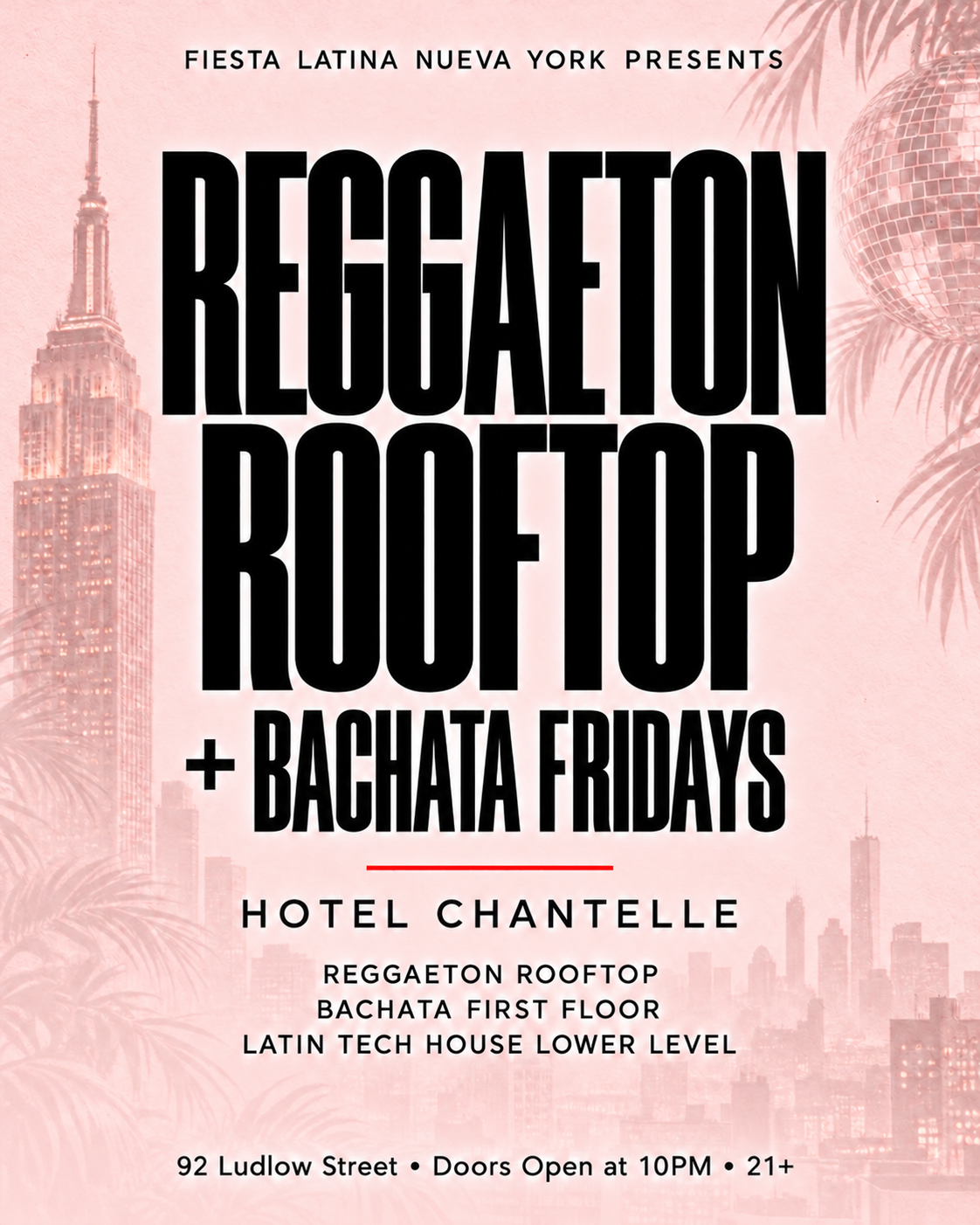 Reggaeton Rooftop Fridays — Fiesta Latina NYC at Hotel Chantelle