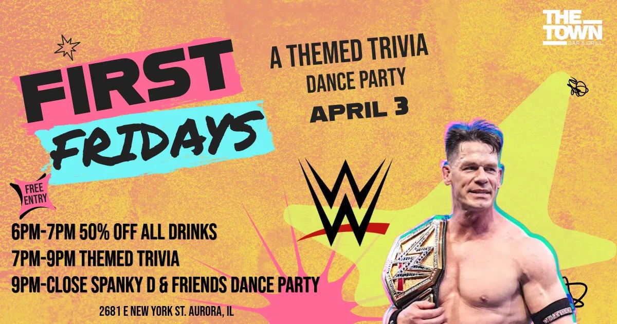 🎉 WWE Trivia & Happy Hour – This Friday @ The Town Bar! 💥