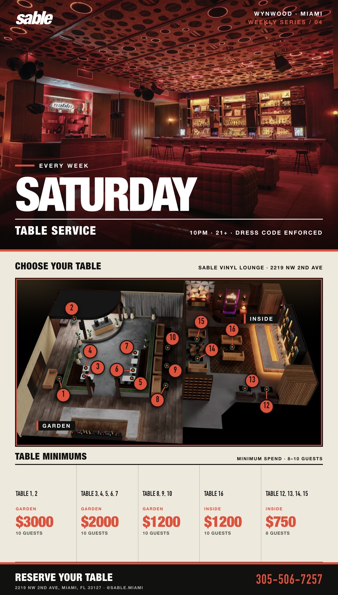 Saturday Live Tables