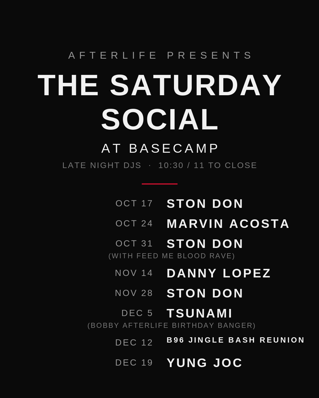 The Saturday Social  Late night - Ston Don