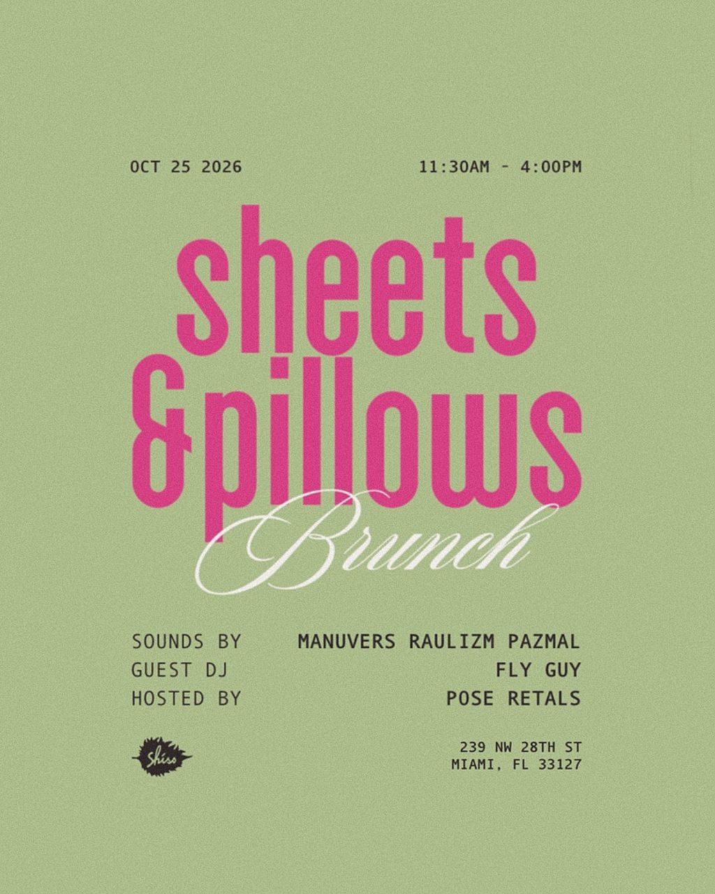 Sheets & Pillows Brunch at Shiso