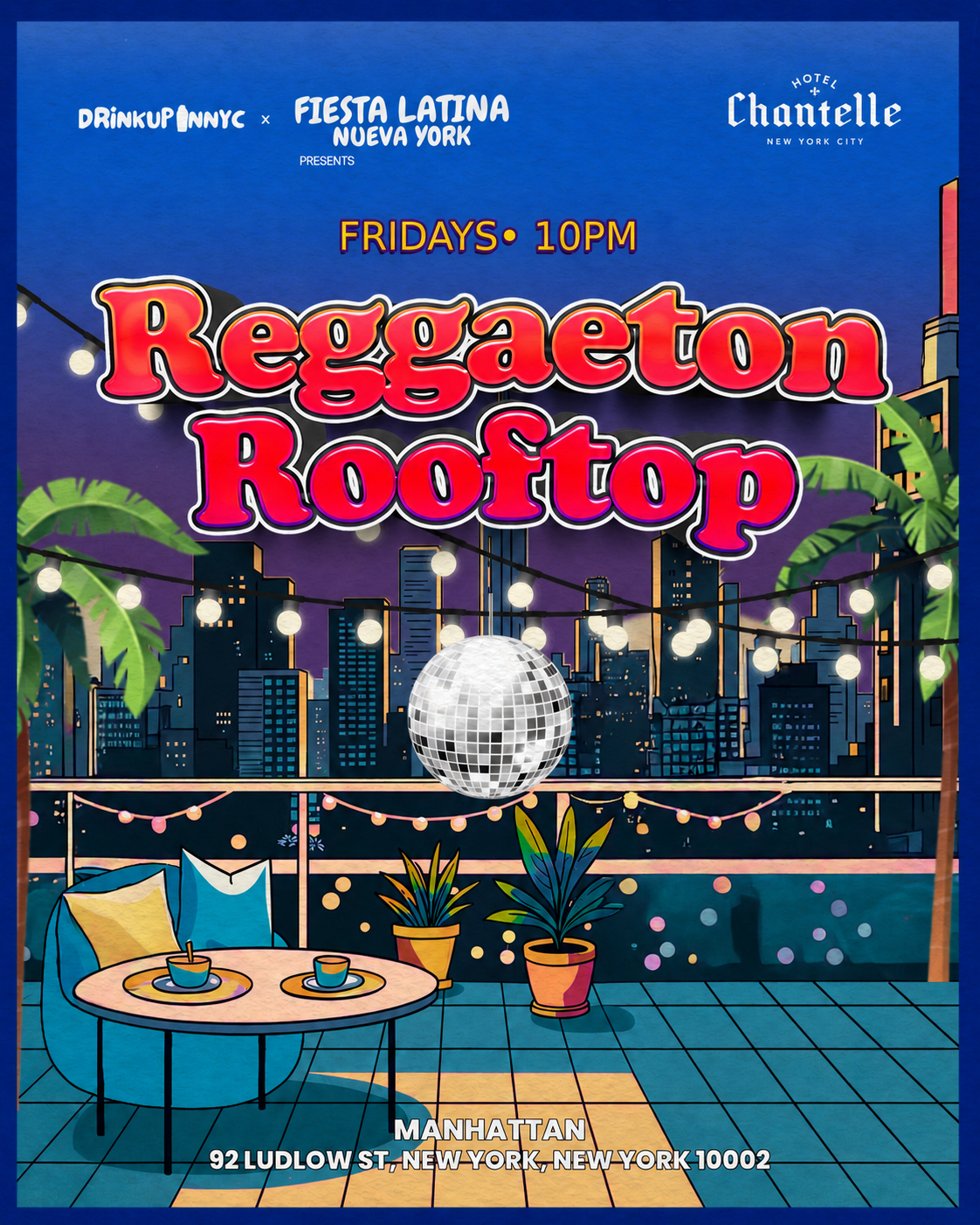 Reggaeton Rooftop Fridays — Fiesta Latina NYC at Hotel Chantelle